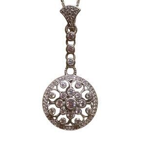 Judith Ripka Pendant/Enhancer Sterling Silver and CZ Dangle Diamonique